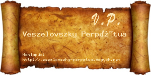 Veszelovszky Perpétua névjegykártya