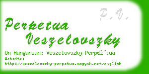 perpetua veszelovszky business card